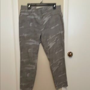 Gray Cargo Pants with Camouflage Pattern